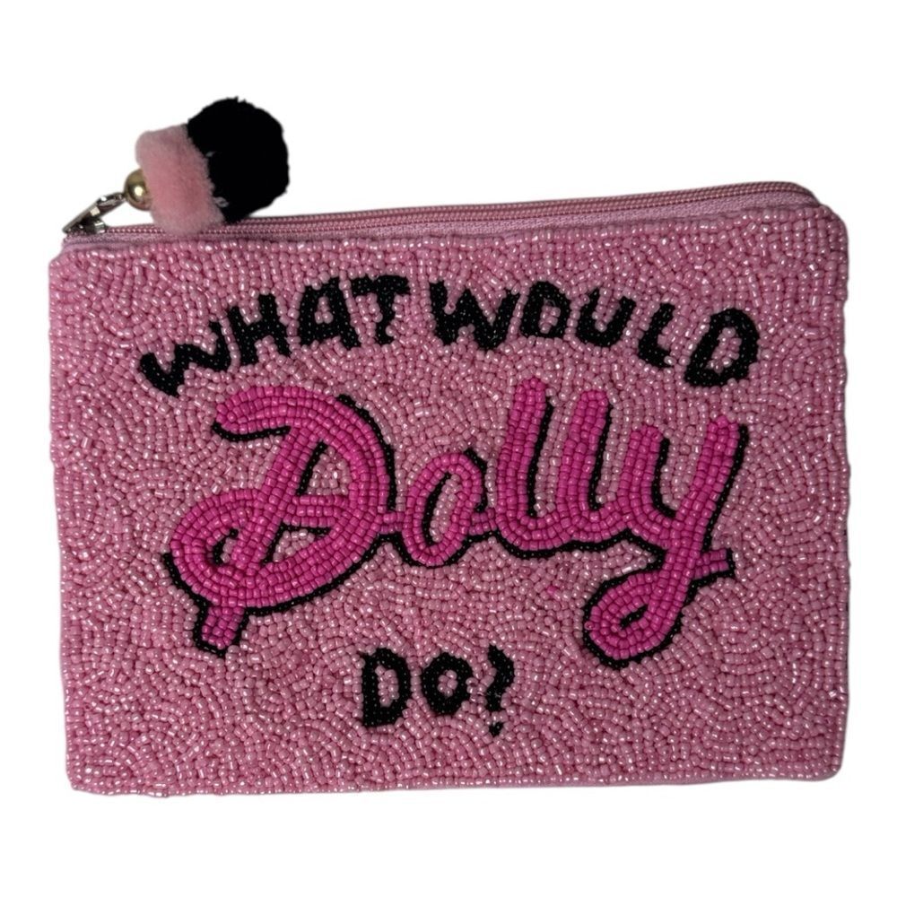 Pink Beaded “What Would You Do Dolly” Pouch.